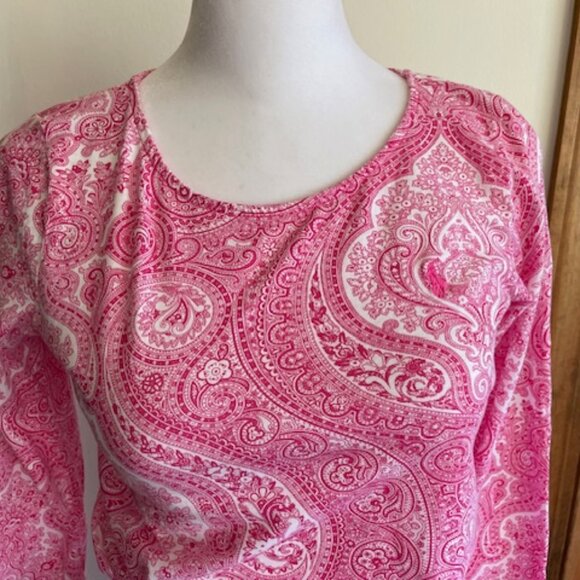 RALPH LAUREN Girls Pink Paisley Long Sleeve Dress Elastic Waist L 12-14 - Picture 3 of 16